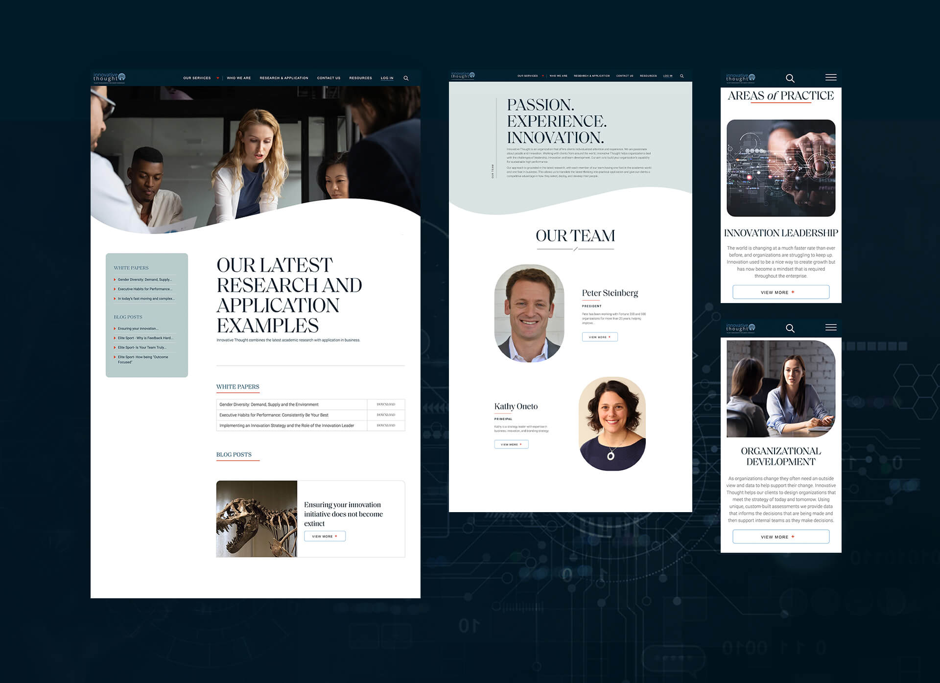 Innovative Thought mobile and desktop display for Christians portfolio
